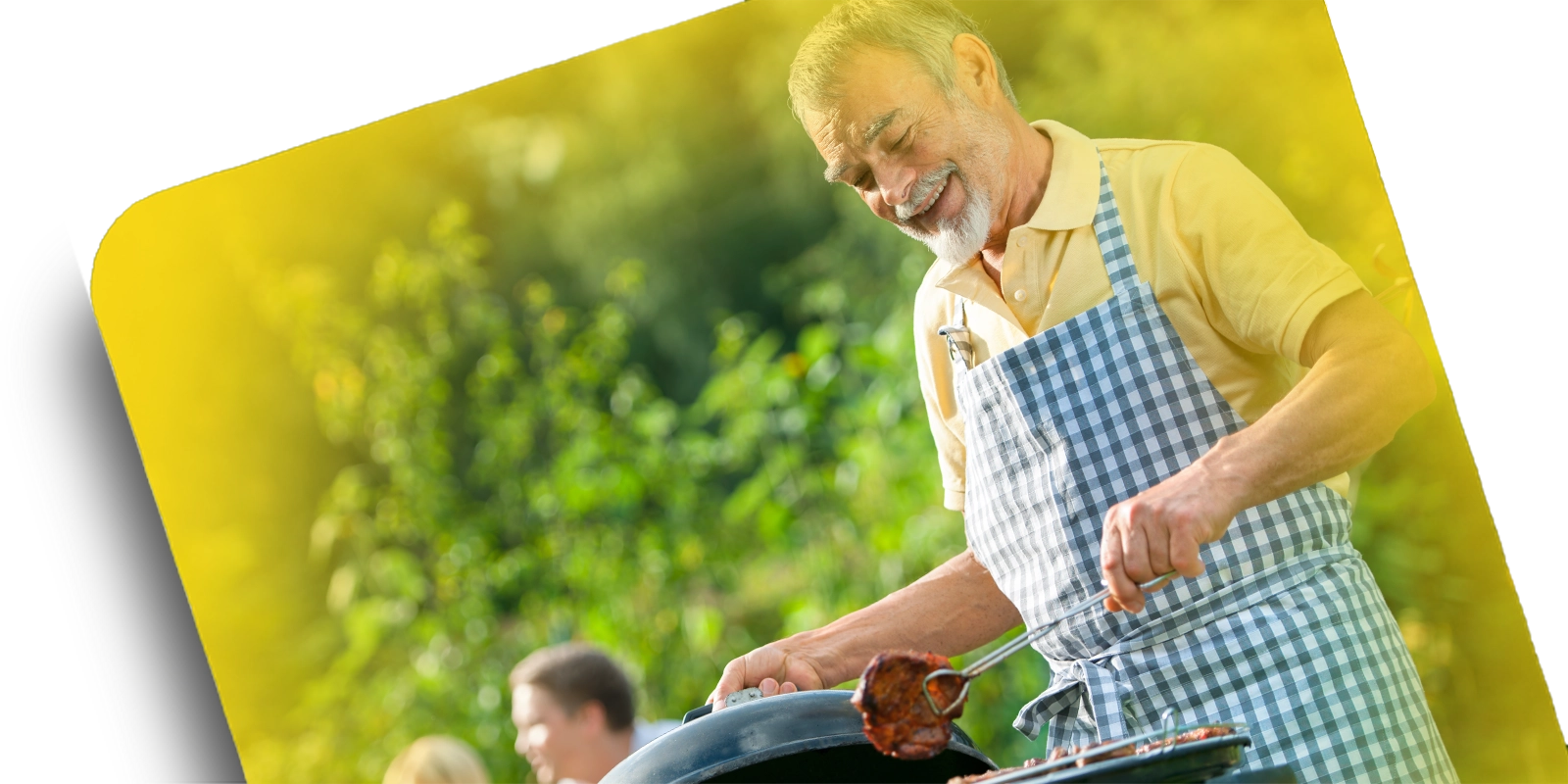 photo of a man bbqing